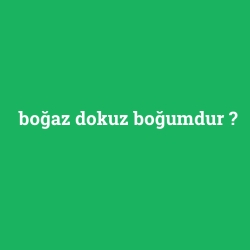 boğaz dokuz boğumdur