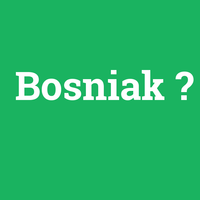 Bosniak, Bosniak nedir ,Bosniak ne demek