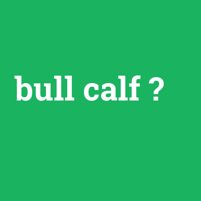bull calf, bull calf nedir ,bull calf ne demek