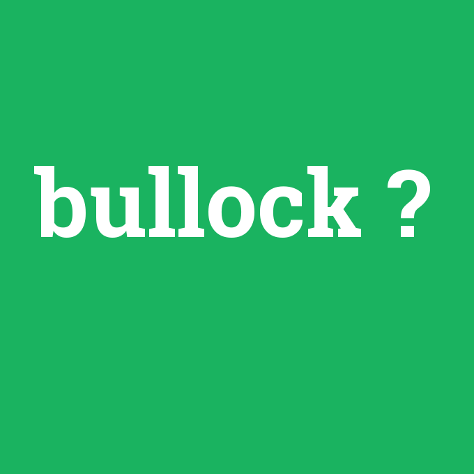 bullock, bullock nedir ,bullock ne demek