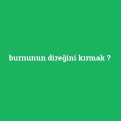 burnunun direğini kırmak