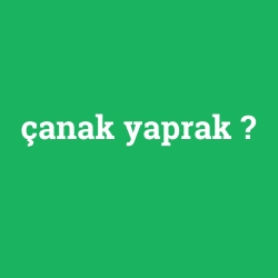 çanak yaprak