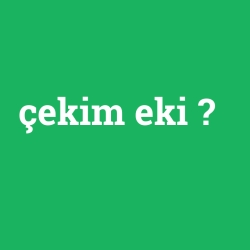 çekim eki
