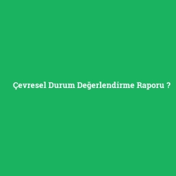 Çevresel Durum Değerlendirme Raporu
