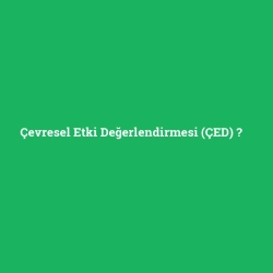 Çevresel Etki Değerlendirmesi (ÇED)