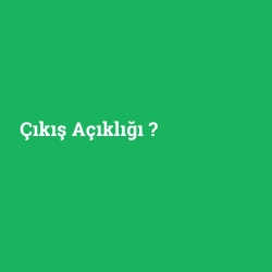 Çıkış Açıklığı