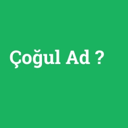 Çoğul Ad