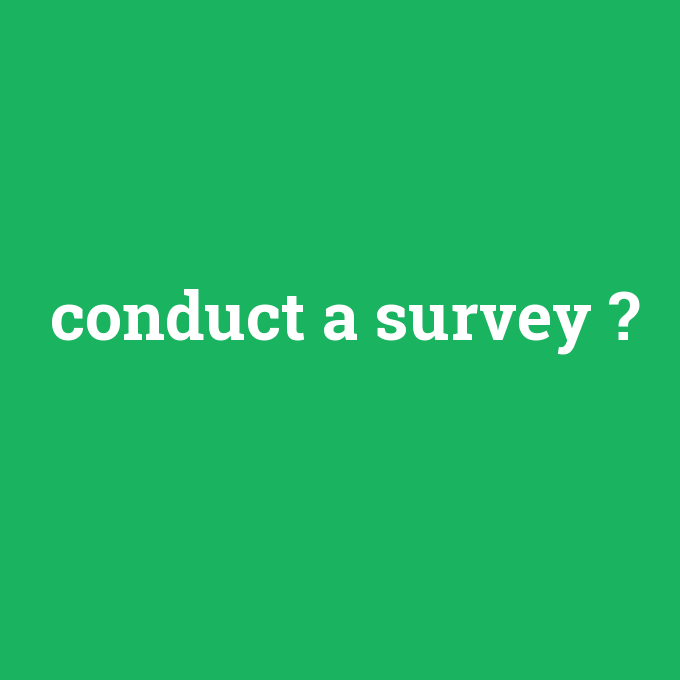 conduct a survey, conduct a survey nedir ,conduct a survey ne demek