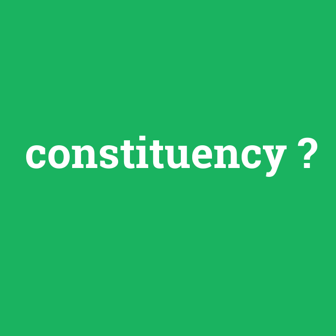 constituency, constituency nedir ,constituency ne demek