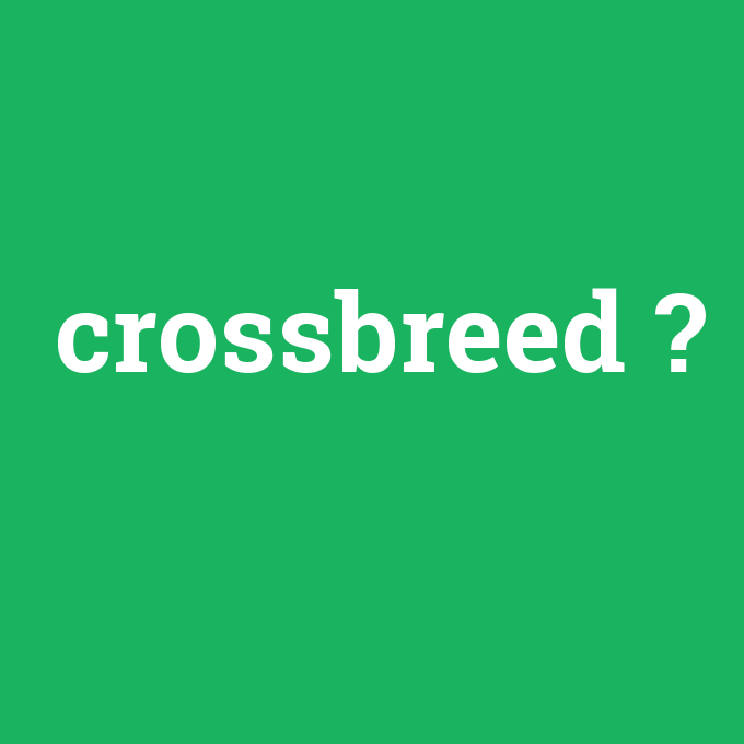 crossbreed, crossbreed nedir ,crossbreed ne demek