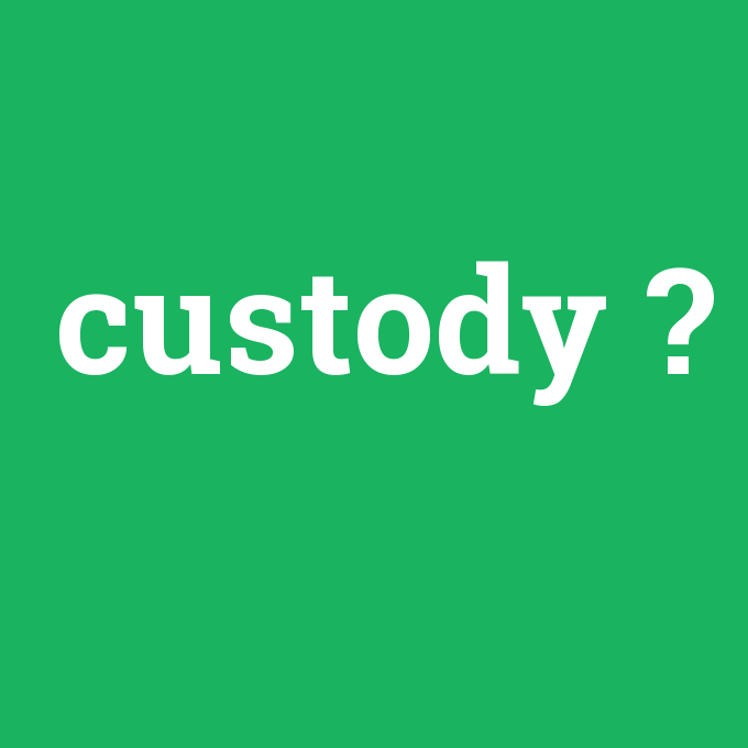 custody, custody nedir ,custody ne demek