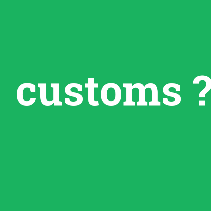 customs, customs nedir ,customs ne demek