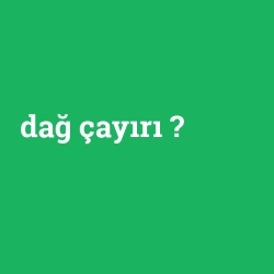 dağ çayırı