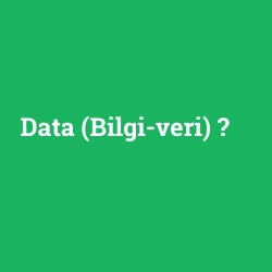 Data (Bilgi-veri)