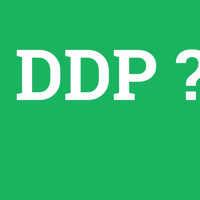 DDP, DDP nedir ,DDP ne demek