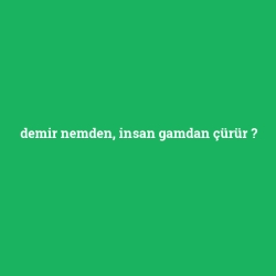 demir nemden, insan gamdan çürür