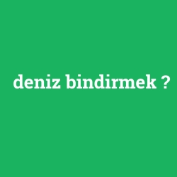 deniz bindirmek