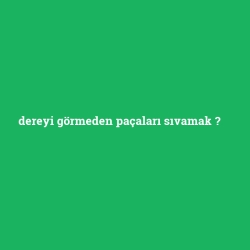 dereyi görmeden paçaları sıvamak
