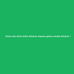 dilim seni dilim dilim dileyim, başıma geleni senden bileyim foto galeri