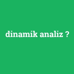 dinamik analiz
