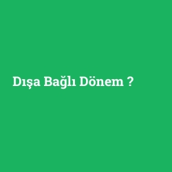 Dışa Bağlı Dönem