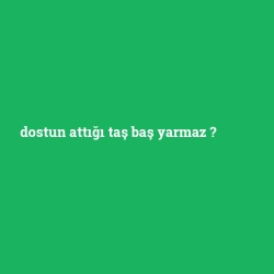 dostun attığı taş baş yarmaz