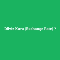 Döviz Kuru (Exchange Rate) foto galeri