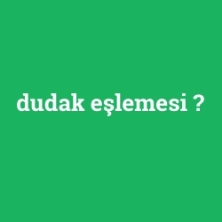 dudak eşlemesi