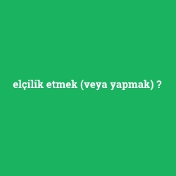 elçilik etmek (veya yapmak)