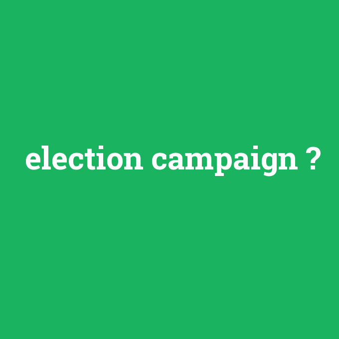 election campaign, election campaign nedir ,election campaign ne demek