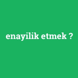 enayilik etmek