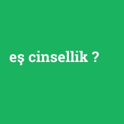 eş cinsellik