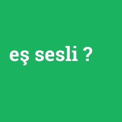 eş sesli