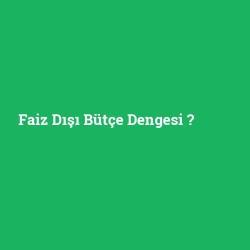 Faiz Dışı Bütçe Dengesi