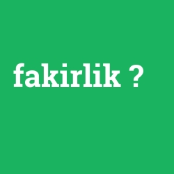 fakirlik