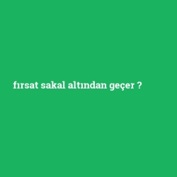 fırsat sakal altından geçer