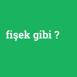 fişek gibi