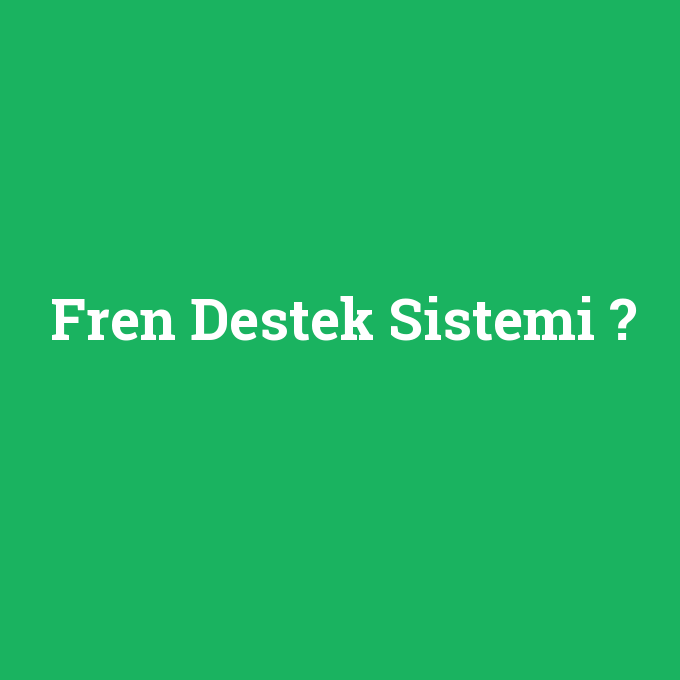 Fren Destek Sistemi, Fren Destek Sistemi nedir ,Fren Destek Sistemi ne demek