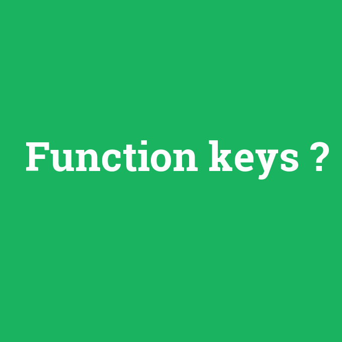 Function keys, Function keys nedir ,Function keys ne demek
