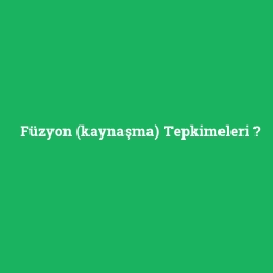 Füzyon (kaynaşma) Tepkimeleri