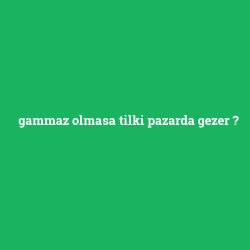 gammaz olmasa tilki pazarda gezer