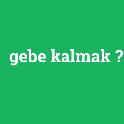 gebe kalmak