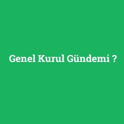 Genel Kurul Gündemi