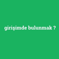 girişimde bulunmak