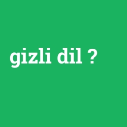gizli dil