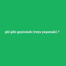 gül gibi geçinmek (veya yaşamak)