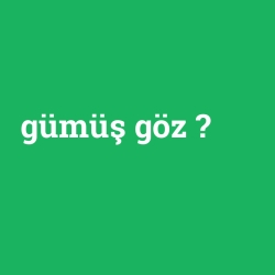 gümüş göz foto galeri