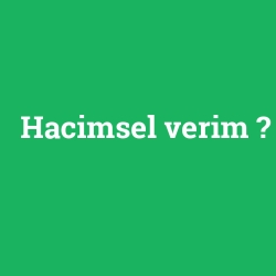 Hacimsel verim