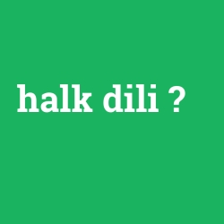 halk dili