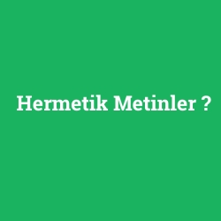 Hermetik Metinler